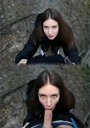 We went hiking and I simply couldn't resist to give him a blowjob in the middle of the woods